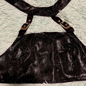 Dolls Kill Black Rhinestone Halter Top